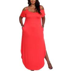 White maxi dresses White Mark Lexi Maxi Dress Plus Size - Red