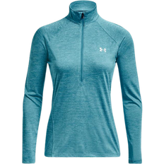 High Collar T-shirts Under Armour Women's Tech Twist ½ Zip Top - Glacier Blue/White/Metallic Silver