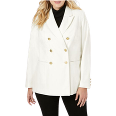 Jessica London Blazers Jessica London Double Breasted Wool Blazer - Ivory