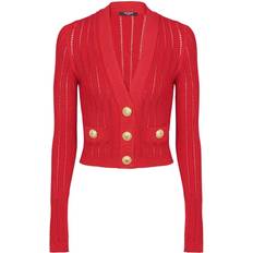 Balmain Woman Cardigans Balmain Mesh short cardigan