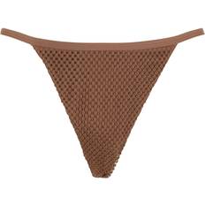 Brown Swimming Trunks SIMKHAI Adalia Moxie Crystal Mesh Swimwear Strin