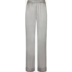 Dolce & Gabbana Nachtwäsche Dolce & Gabbana KIM Satin pajama pants with piping grey