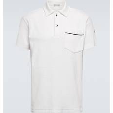 Moncler Polo Shirts Moncler White Patch Pocket Polo