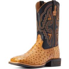 Black - Men Riding Shoes Ariat Mens Dagger Western Boot Antique Saddle Fq Ostrich/Bohemian Black