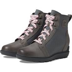 Gray - Women Lace Boots Sorel Women's Evie II NW Lace Bootie- Grey