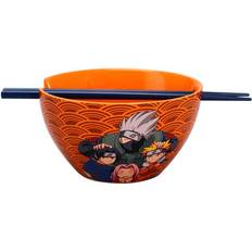 Nero Scodelle Naruto Characters 20 oz Ceramic Ramen Bowl with Chopsticks Scodella