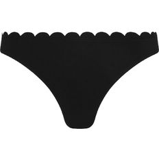Scallop Trim Bikini Bottoms - Black