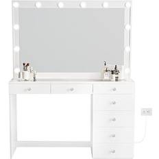 Vanity mirror with lights and desk Boahaus Serena Dressing Table 16.9x47.3"