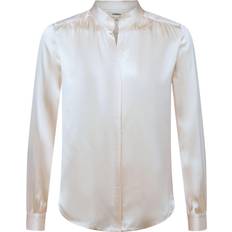 L'agence Bianca Silk Banded Collar Blouse