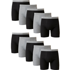 Gray - Men Men's Underwear Hanes Men's Underwear Super Value Boxer Briefs 10-pack - Black/Grey