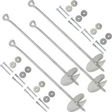 Metall Erdanker & Pfostenschuhe vidaXL Erdanker 4 Stk 10 x 60 cm Verzinktes Metall Set of 4