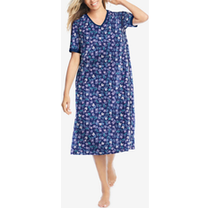 Long Print Sleepshirt - Evening Blue Flowers