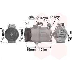 Tillbehör kompressor Van Wezel Kompressor, klimatanläggning 3700K138