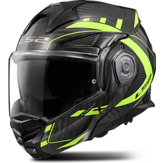 Yellow Motorcycle Helmets LS2 FF901 Advant X Future Carbon Helmet, black-yellow, for Men