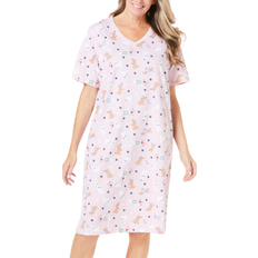 Women Nightgowns Print Sleepshirt - Pink Spring Dog