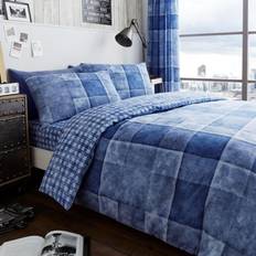 Textiles Gaveno Cavailia Denim Check Duvet Cover Blue