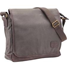 Magnetic Lock Messenger Bags Pride & Soul Reckless Messenger Bag - Grey/Brown