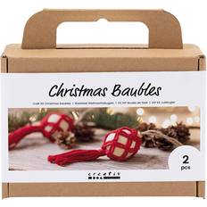 Røde Håndtverk Creativ Company Craft Kit Christmas Baubles, Macramé Christmas red, 1 pack