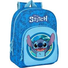 Stitch Laukut Stitch safta LILO Cartoon-Kinder-Schulrucksack, Kinderrucksack, anpassbar, ideal für Kinder im Schulalter, bequem und vielseitig, robust, 26 x 11 x 34 cm, Blau, blau, Estándar, Casual