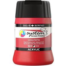 System 3 Daler-Rowney 250ml Screen Printing Acrylic Paint Cadmium Red