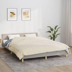 Dekbedden vidaXL Verzwaringsdeken 220x235 cm 15 kg Stof Lichtcrèmekleurig