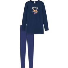 Schiesser Girl's Horse World Organic Cotton Pyjamas - Dark Blue