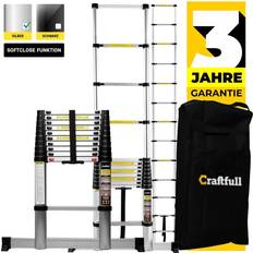 Craftfull cf-101b alu leiter aluminium anlegeleiter teleskopleiter 2 bis 4,4 m