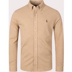 Polo Ralph Lauren Hombre Camisas Polo Ralph Lauren Featherweight Mesh Shirt 115 Classic Camel Male Beige