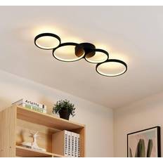 Lindby Evengeline LED Plafond 88 cm Svart Aluminium Takplafond