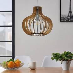 Lindby Pendant Lamps Lindby Balloon-shaped wooden Sina Pendant Lamp