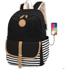 Usb charging port Backpack laptop bag with usb charging port school bookbag black flymei