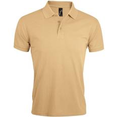 Sol's Men's Prime Pique Plain Short Sleeve Polo Shirt - Sand