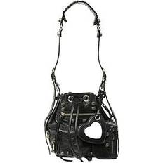 Women - Zipper Bucket Bags Balenciaga Le Cagole XS Bucket Bag Schwarz Damen Lammleder