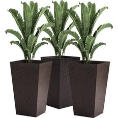 Pots & Planters OutSunny 24"H Set of 3 Tall Garden Planters, Flower Pot