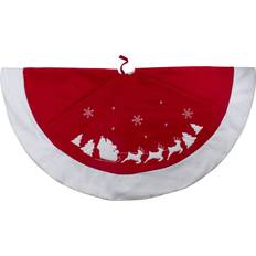 White Christmas Tree Ornaments Northlight Santa & Reindeer Skirt Christmas Tree Ornament 0.5"