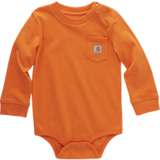 Long Sleeves Bodysuits Children's Clothing Carhartt Kid's Long-Sleeve Pocket Bodysuit - Hunter Orange