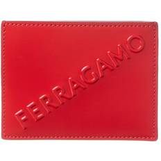 Red Card Cases Ferragamo Embossed Logo Card Case - A