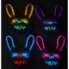 Animals Facemasks Horror-Shop LED String Bunny Maske für Halloween & Fasching