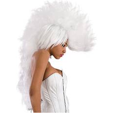 Horror-Shop Wigs Horror-Shop Lange Punk Perücke weiß für Fasching & Karneval