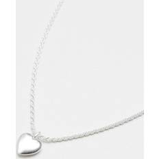 Simply Silver Sterling 925 Polished Heart Necklace