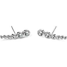* London Carissa Silver Cubic Zirconia Climber Earrings CE925W-CARI