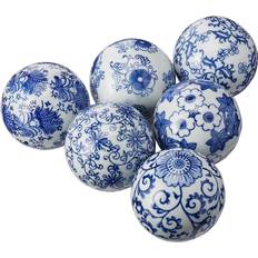 Porcelain Decorations Oriental Furniture Porcelain Ball Decoration 7.6cm 6pcs