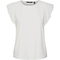 Vero Moda Tassa SL Frill Top - White/Snow White