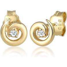 Ohrringe Ohrringe ohrstecker gold 585 gelbgold diamant echtschmuck spirale edel elli