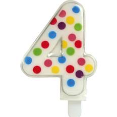 Konfetti Zahlenkerze Nr. 4 6,5cm Kuchendeko