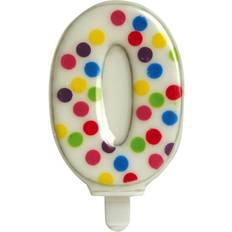 Konfetti Zahlenkerze Nr. 0 6,5cm Kuchendeko