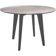 Empilable Tables de Jardin Stern Tisch Ø 110 cm Aluminium Anthrazit Mit Tischplatte Silverstar 2.0 Dekor Smoky