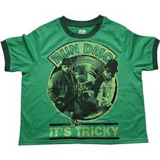 Ladies Crop Top It's Tricky Record Vintage - Green