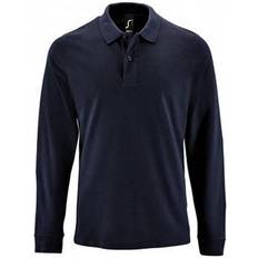 Blue - Viscose Polo Shirts Sol's Perfect Long Sleeve Pique Shirt