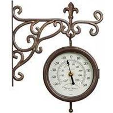 York Station & Thermometer Double Sided Wall Clock